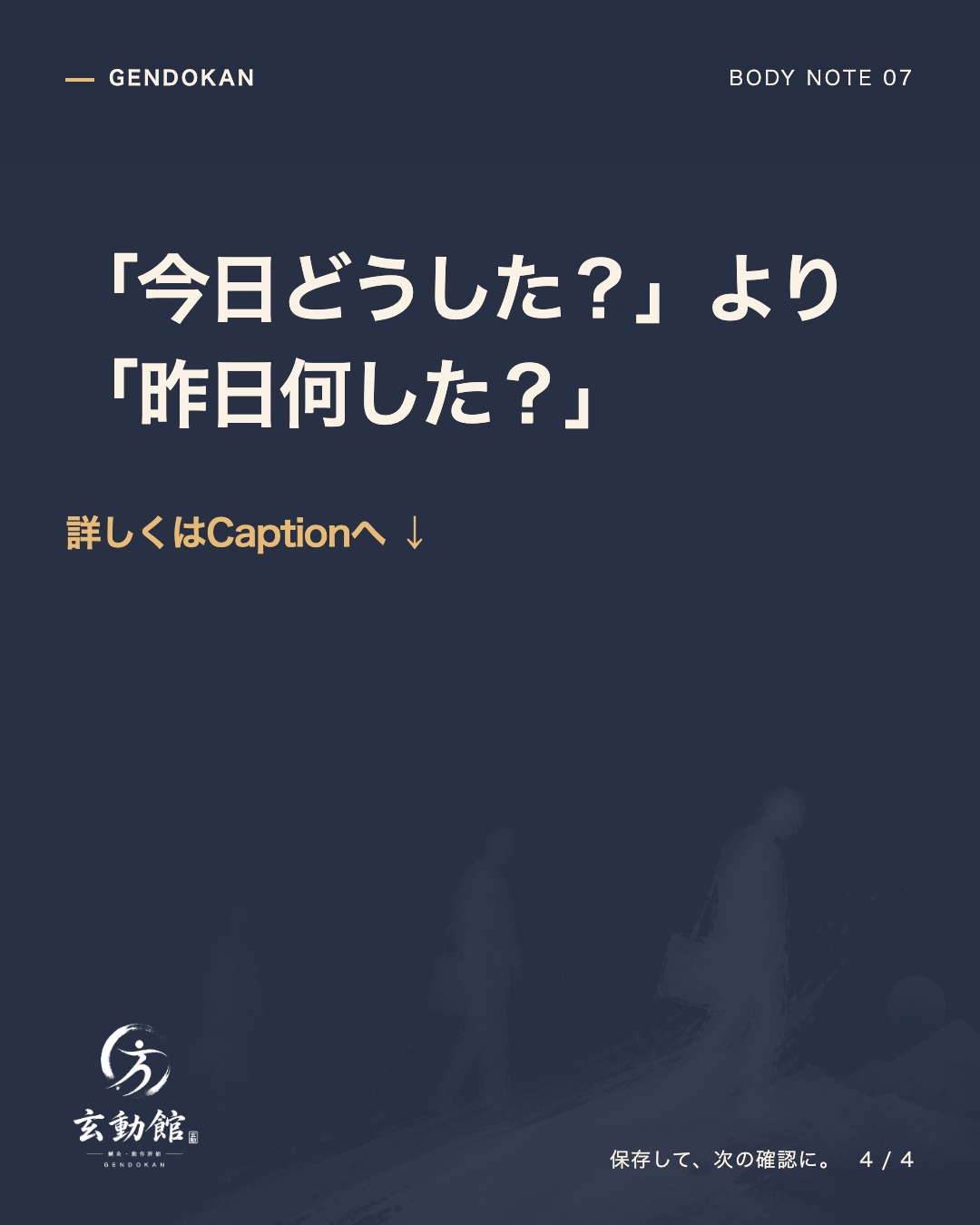 「今日どうした?」より 「昨日何した?」 詳しくはCaptionへ ↓